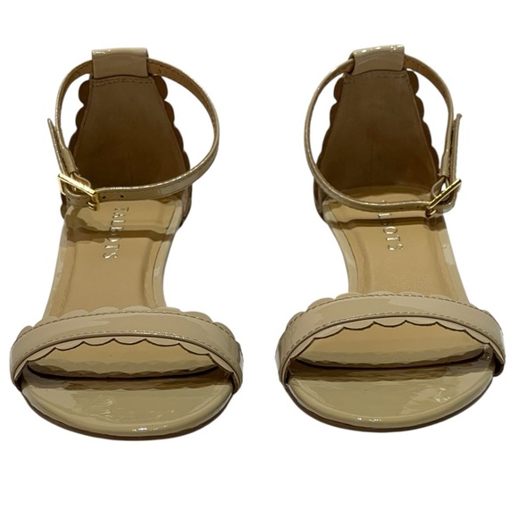 TALBOTS NUDE LEATHER PATENT SANDALS SZ 5 EUC - Picture 10 of 13